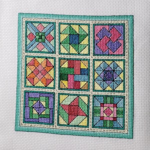 Cross Stitch Pattern of Quilt Blocks - Kaleidoscope - quilt cross stitch pattern for craft lovers and quilt lovers