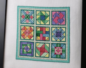 Cross Stitch Pattern of Quilt Blocks - Kaleidoscope - quilt cross stitch pattern for craft lovers and quilt lovers