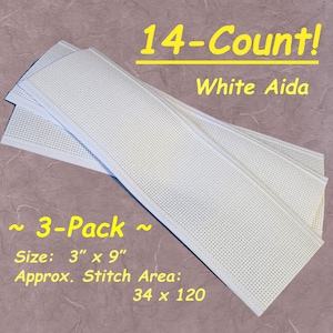 Cross Stitch Bookmarks 3-Pack / Aida Bookmark / 14 count Aida / Bookmark / Bookmark Fabric / Cross Stitch Fabric / by Rogue Stitchery