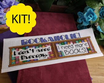 Bookaholic Bookmark Cross Stitch Kit - DIY Craft for Book Lovers