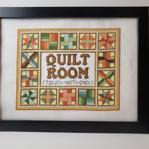 Cross Stitch Pattern - Quilt Room for crafter quilter cross stitch (digital pattern)