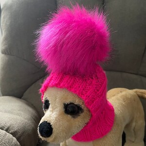 Pet Clothes Apparel Winter Hat with Fur Pom Pom Knit Hat  for Small Dogs Nice Gift