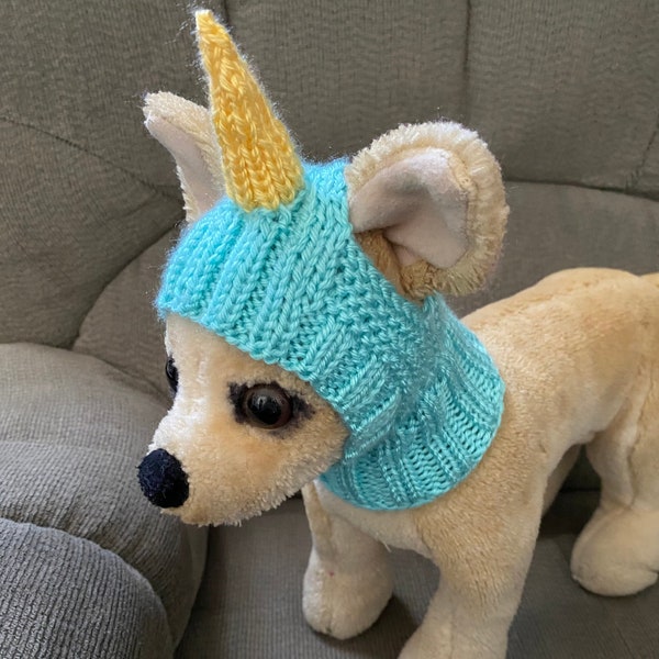 Pet Clothes Hand Knitted Hat Halloween Costume Unicorn Hat for Small Dog Nice Gift
