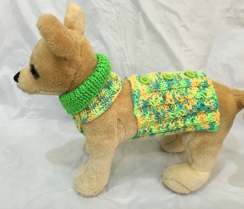 Pet Clothes Apparel Outfit Fancy Top Vest for Small Dogs Hand Knit XS Size