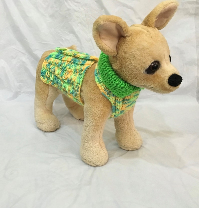Pet Clothes Apparel Outfit Fancy Top Vest for Small Dogs Hand Knit XS Size