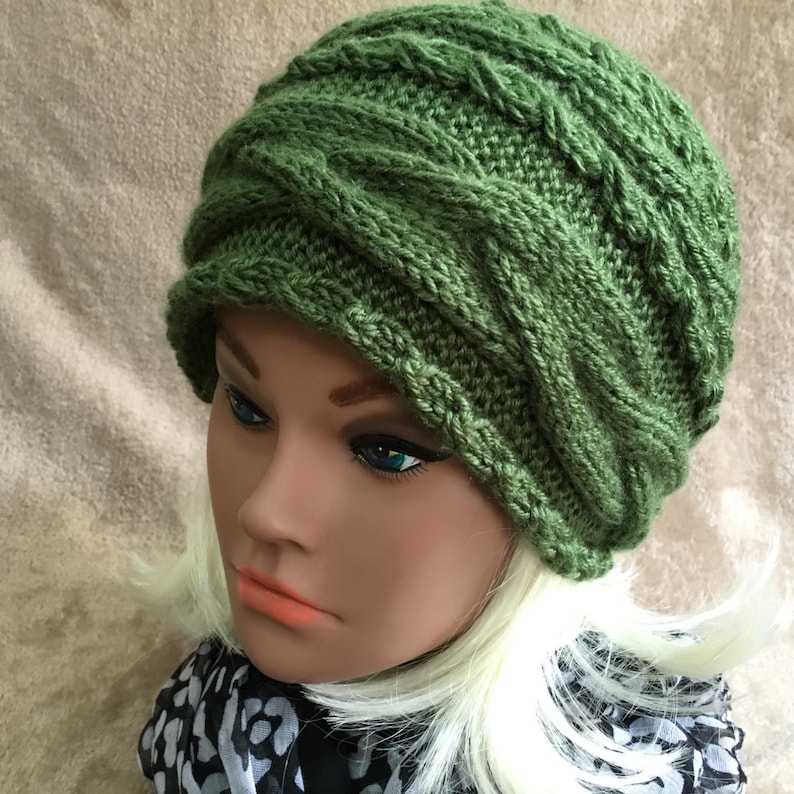 Women Hat Hand Made Slouchy Hat Knit Hat Soft Vegan Yarn Beanie Winter Extra Large Hat Cable Knit Nice Gift