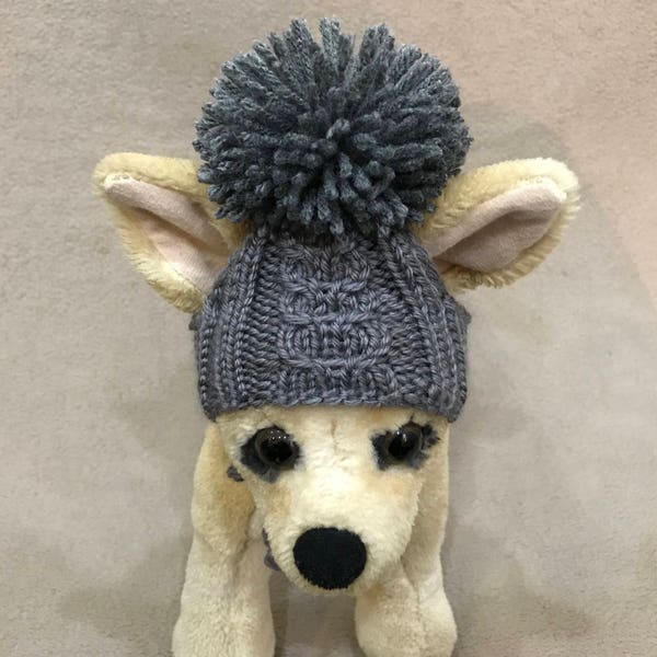 Pet Clothes Hat  for Small Dog Hand Knitted Hat with Big Pom Pom XXS S M XS Sizes Nice Gift