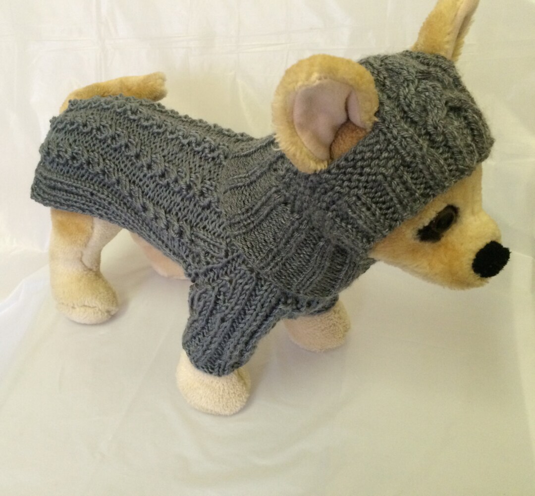Hand-knit XS Dog Sweater & Hat Outfit: Spring Pet Clothes - Etsy