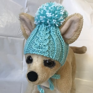 Pet Clothes Hand Knit Hat for Small Dog with Big Pom Pom  XS ;S;XXS;M Sizes Nice Gift