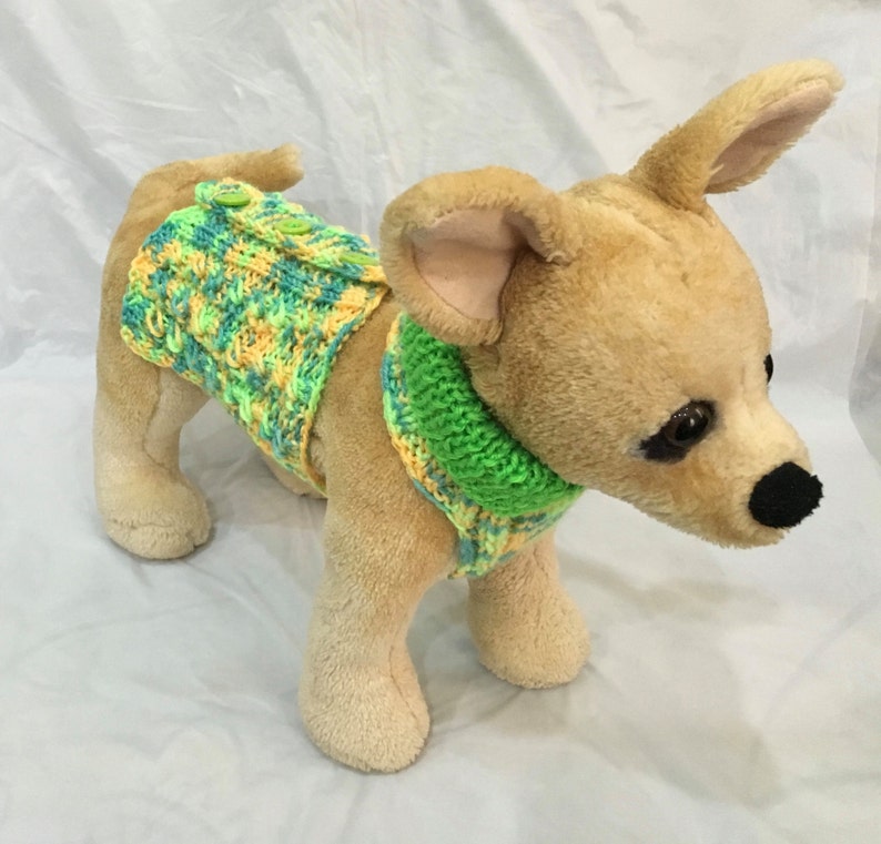 Pet Clothes Apparel Outfit Fancy Top Vest for Small Dogs Hand Knit XS Size