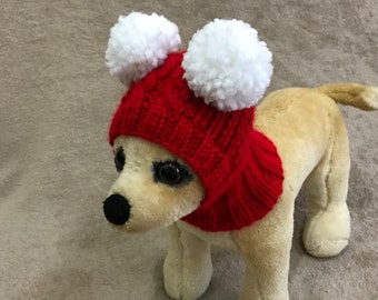 Pet Clothes Apparel Winter Snow Hat Pullover Hoodie Christmas Hat  for Small Dog Hand Knitted Nice Gift