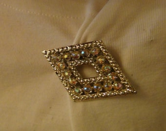 Art Deco style mid Century rhinestone brooch