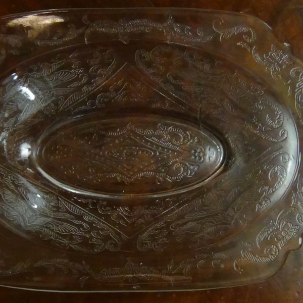 Depression glass pattern "Madrid" Vegetable bowl by Federal Glass