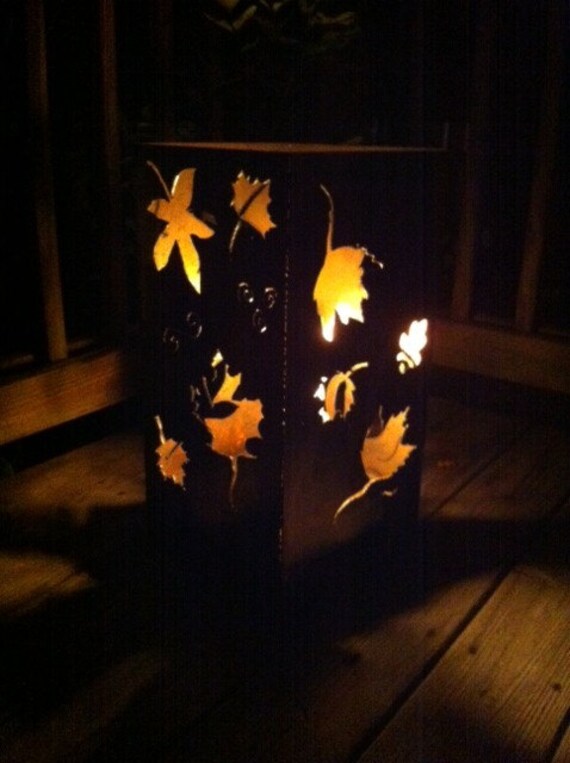 Autumn Leaves Vertical Fire Pit Etsy