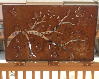 Baja Birds and Flowers Privacy Deck Screen