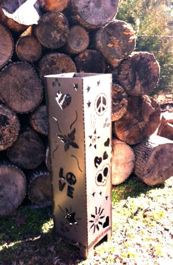 Outdoor Fire Pit-Peace and Love