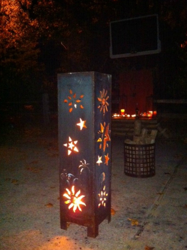 Stars And Moons Vertical Fire Pit Etsy