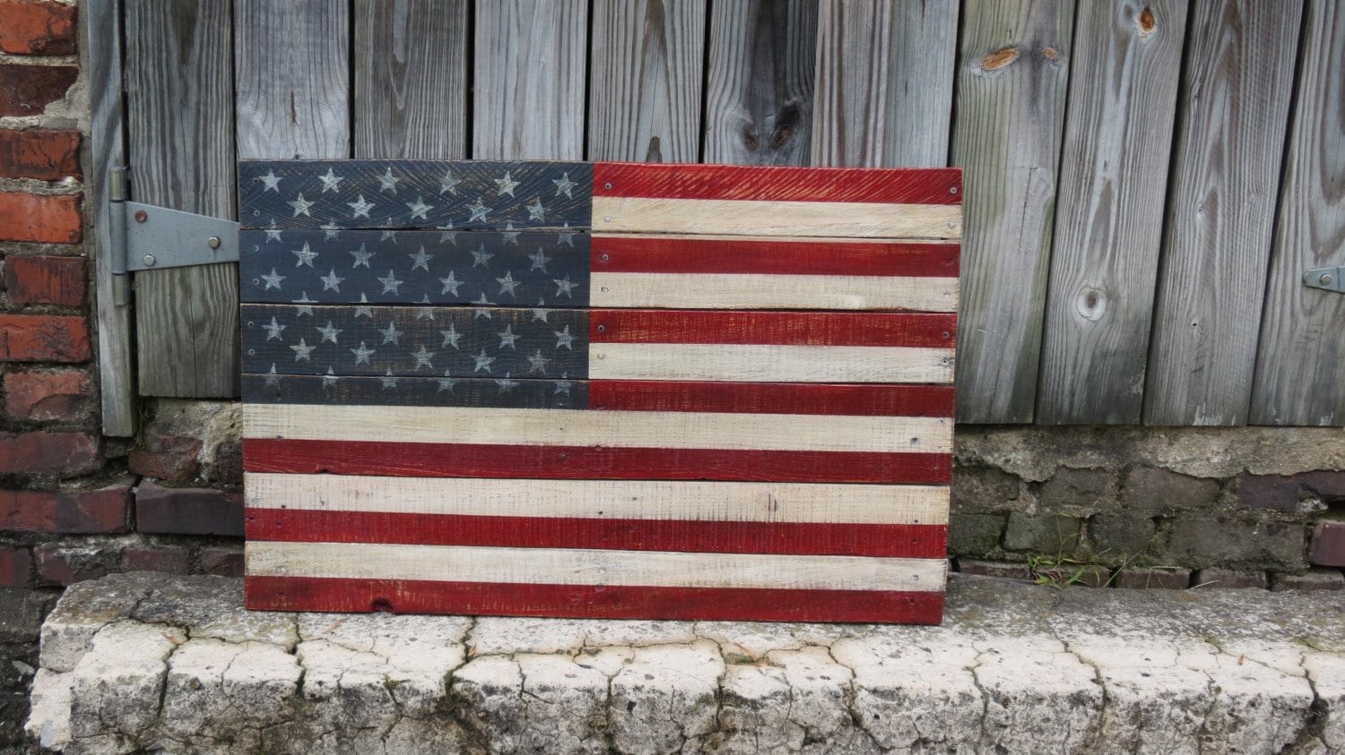 Large United States Flag Hand Painted on Reclaimed Pallet ...
