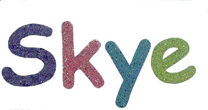 Wooden Wall Letters With Glitter Finish Etsy