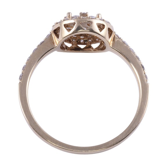Vivid Halo Diamond 18K Engagement Ring - image 4
