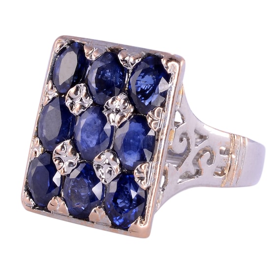 2.7 CTW Sapphire Ring - Sapphire Cocktail Ring - E