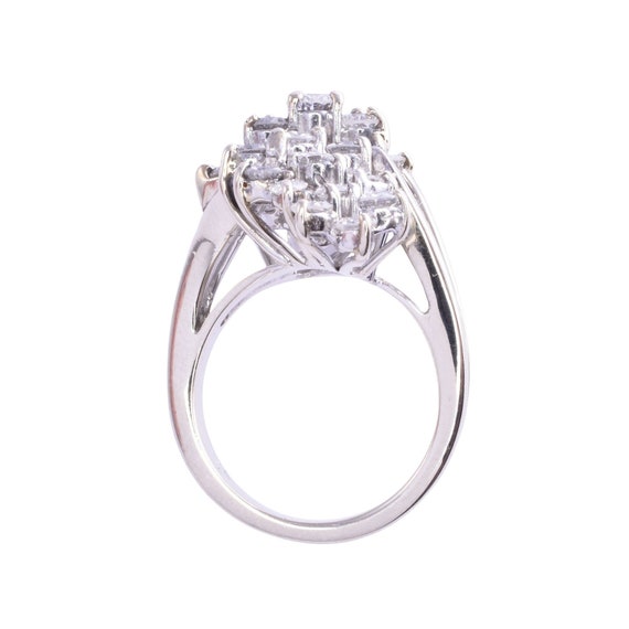Waterfall Diamond Cluster Ring - image 4