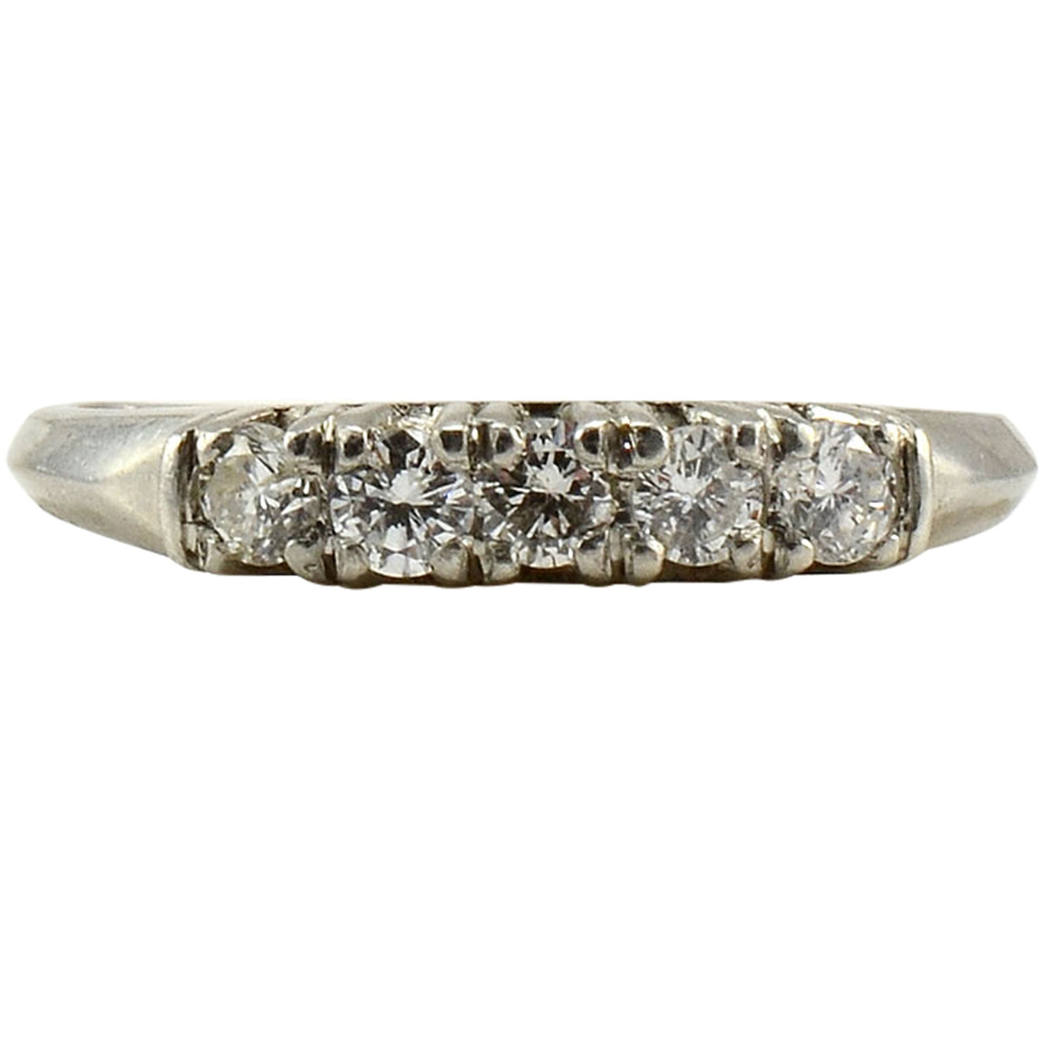 Platinum ring with 5 best sale diamonds