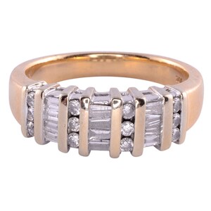 14 Karat Yellow and White Gold Diamond Ring