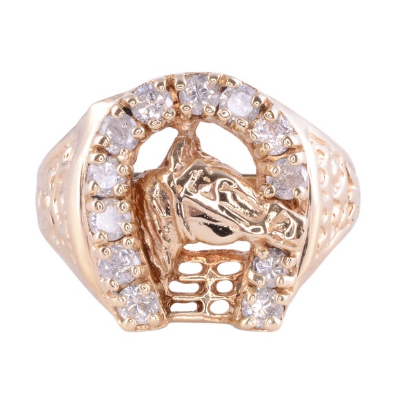 Horseshoe ring with horse head deals