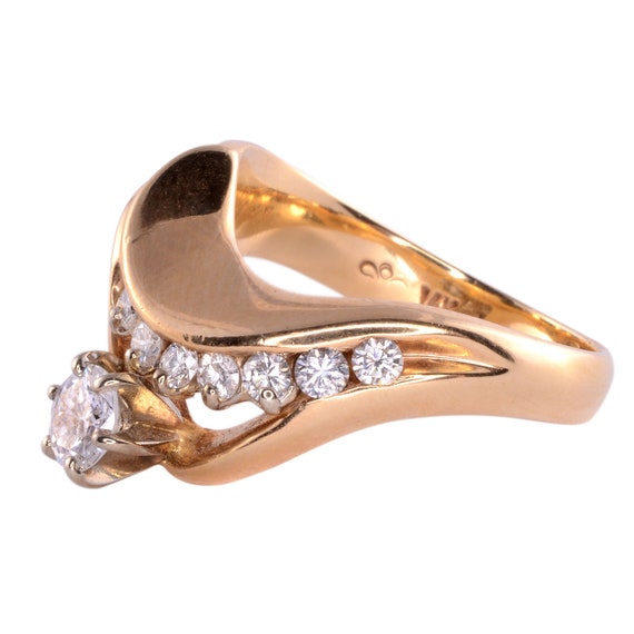 14 Karat Yellow Gold .55 CTW Diamond Ring - image 4