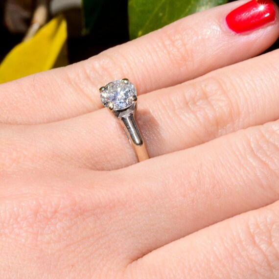 1.08 Carat Solitaire Diamond Ring - Vintage Engag… - image 3