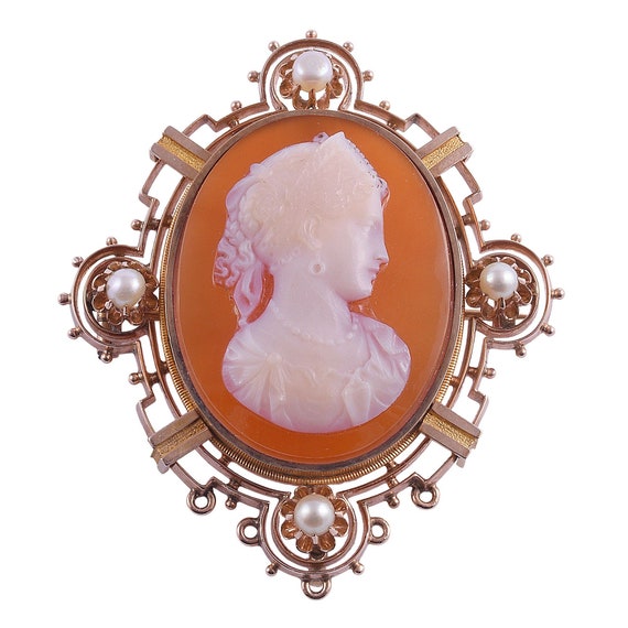 Carnelian & Agate Cameo Pin or Pendant