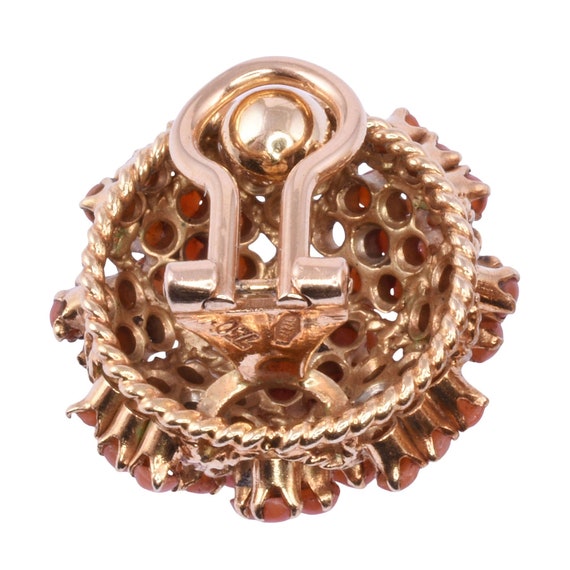 Coral Dome 18K Clip Earrings - image 4