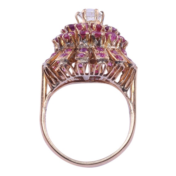 Diamond Center Ruby Dome Ring - image 4