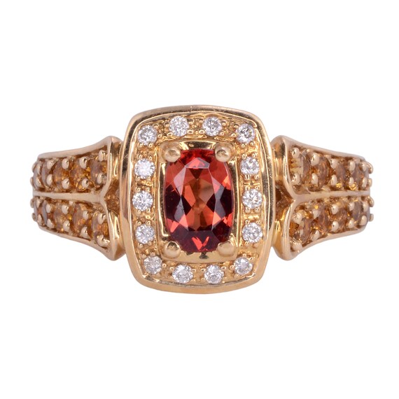 Labradorite Diamond & Citrine Ring - Size 6 - image 1