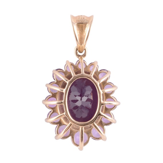 Oval Amethyst Pendant with Amethyst Surround - image 4