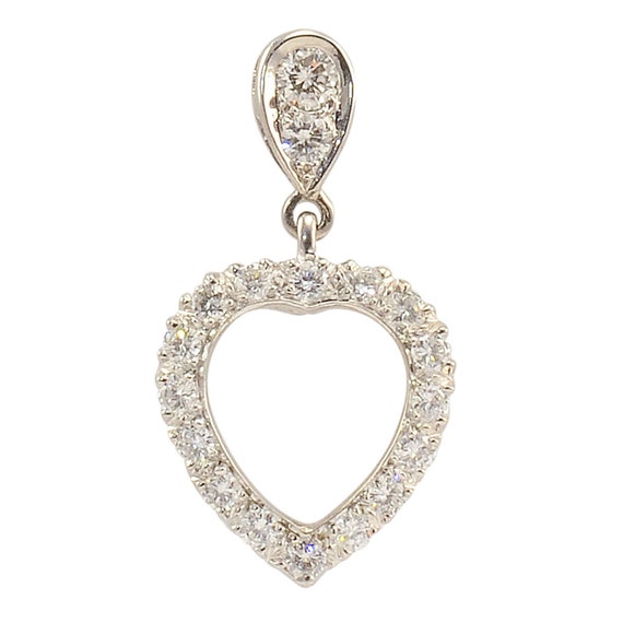 Heart Shaped Diamond Earrings - image 2