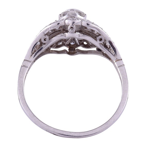 Diamond Filigree Platinum Ring - image 5