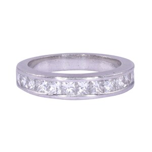 Princess Cut Diamond Platinum Band
