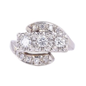 Retro Diamond White Gold Ring