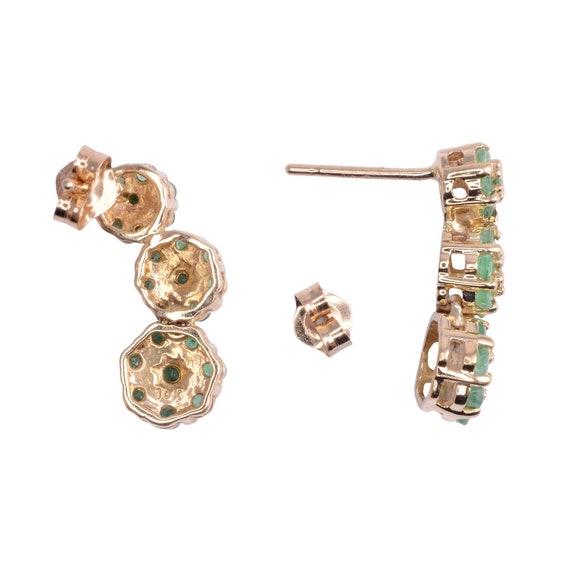 Emerald Cluster Drop Earrings - image 2