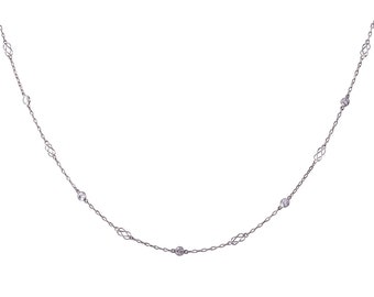 50 Inch Diamond Platinum Chain Necklace