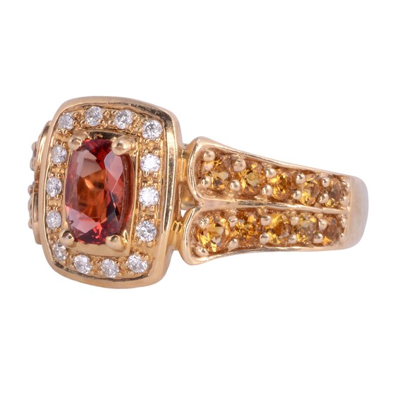 Labradorite Diamond & Citrine Ring - Size 6 - image 2