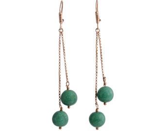 Dyed Green Quartz Dangle Earrings