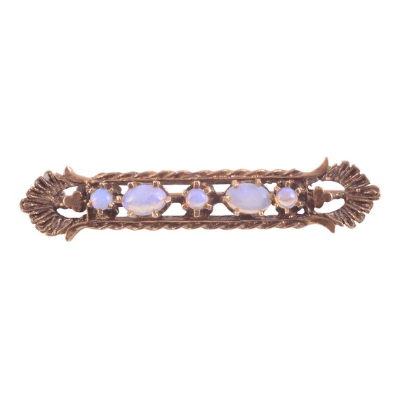 Opal Bar Pin Open Filigree Setting - image 1