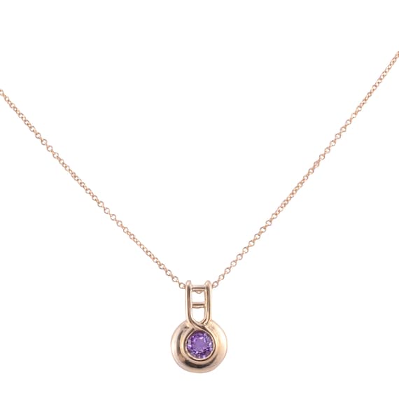 Round Amethyst Pendant on 16" Chain