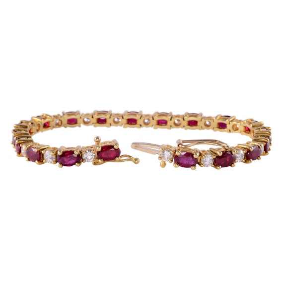 12.0 CTW Ruby and 2.50 CTW Diamond 18K Line Brace… - image 4