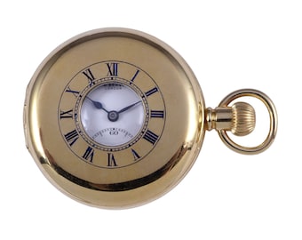 JW Benson Rolled Gold Half Hunter Case Pocket Watch