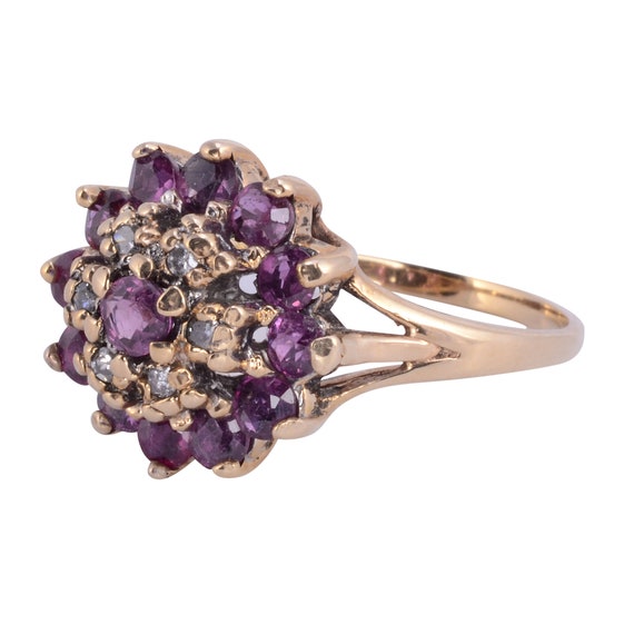 Vintage Design Ruby Cluster Ring - Size 4.5 - image 2
