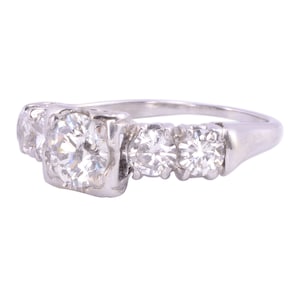 Circa 1925 Diamond White Gold Engagement Ring - Size 5.25
